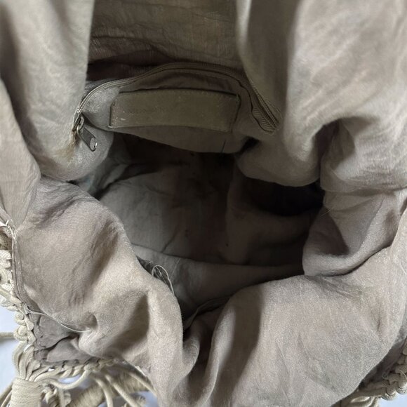 Monserat De Lucca Hobo Rope Bag Crochet Macramé Knotted Braided Tassel Boho Chic - Picture 7 of 11